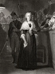 Marie Antoinette for Revolutionary Tribunal Court, 14. oktober 1793, gravert av William French (ca. 1815-98)