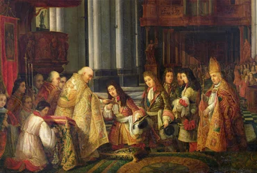 Inngangen til Ludvig XIV (1638-1715) i katedralen Saint-Omer, detalj