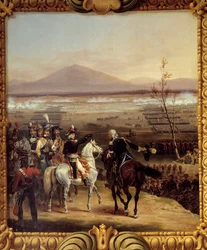 Passasjen av Tagliamento foran Valvasone ledet av Bonaparte 16. mars 1797: den italienske landsbygda 1796-1797: passasjen av Tagliamento-elven der marekalen Jean Mathieu Philibert Serurier (1742-1819) deltok i Napoleon Bon
