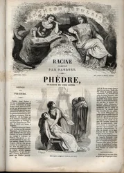 Phedre, by Jean Racine (1639-1699 - engraving in “” Works of Jean Racine”” illustrated by Pauquet and notice by Emile de La Bedolliere - 1851