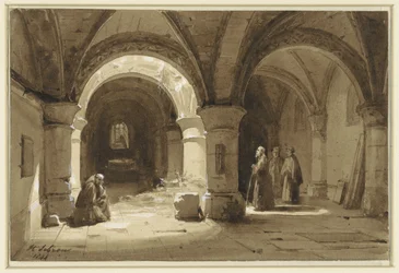 Klosterhvelv med munker