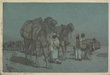 Karavane fra Afghanistan på en måneskinn natt