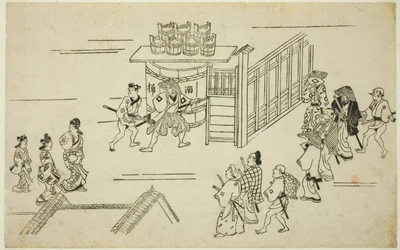Inngang til Ageyacho, fra serien "The Appearance of Yoshiwara (Yoshiwara no tei)"