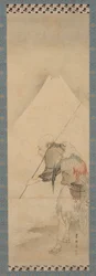 Fiskeren Hakuryo og Fuji-fjellet, Edo-perioden, 1770-1820.