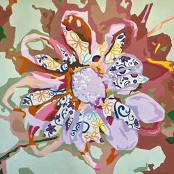 Blomsterabstrakt #3, 2023 (gouache på papir)