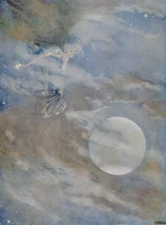 Jeg må hente ned alle stjernene for å polere dem, fra historien om 'Ole-Luk-Oie' i en utgave av 'Eventyr' av Hans Christian Andersen (1805-75) 1920 (akvarell på papir)