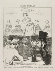På Champs-Elysées har det aldri vært helt klart om musikken får ølet til å gå ned, eller ølet som får deg til å svelge musikken, plate 3 fra Croquis Musicaux, 1852