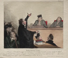 Caricaturana, plate 44: Robert-Macaire, advokat