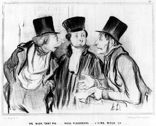 Hei, bra. Glem det! vi ber... Jeg liker det bedre!... , tegneserie av Honore Daumier (1808-1879). "Charivari".