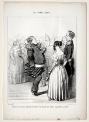 The Banqueters, plate 5: Rifolard åpner ballen, 1848.