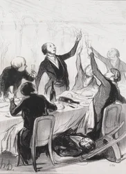 The Philanthropists of the Day, plate 8: A 43d Toast...to the Temperance Society, 1844.