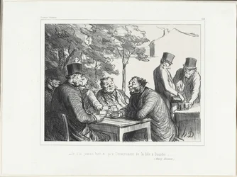 «- Jeg har aldri ledd så mye som i begravelsen til Bourdins datter......» (Henri Monnier), plate 303 fra Souvenirs d#39;artistes