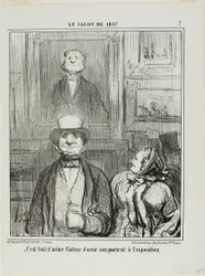 «- Det er virkelig ganske smigrende å få sitt portrett utstilt på Salongen», plansje 7 fra Le Salon de 1857