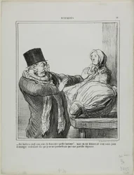 «- Østers til 25 sous per dusin, forferdelig! ... Selv om du ga meg 100 sous å spise et halvt dusin, ville jeg ikke unne meg en slik utgift», tallerken 18 fra Actualités