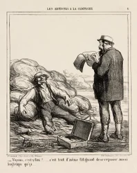 «– Vel, er du endelig ferdig ... det er jo slitsomt å slappe av så lenge», plate 1 fra Les Artistes A La Campagne