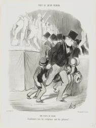 Et besøk i salongen. Det er tydelig at alle skulptørene er en rampete gjeng, plate 1 fra Tout Ce Qu#39;on Voudra.