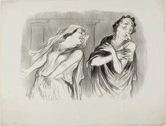 Andromache. «- Vår families skjebne var en nådeløs død, mannen min ble torturert til han pustet ut», plate 6 fra Physionomies Tragiques