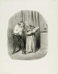 Ulempen ved å gifte seg med en kvinne med et såkalt kunstnerisk talent, plate 77 fra Les Bons Bourgeois