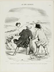 Ulempen med å forlate toget, selv bare for et øyeblikk og med et hvilket som helst påskudd, plate 29 fra Les Bons Bourgeois