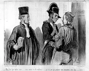 En advokat og hans klient av Daumier - i "" Charivari"" av 21.09.1845