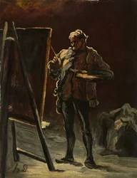 An Artist, ca. 1870–-75 (olje på lerret, montert på panel)