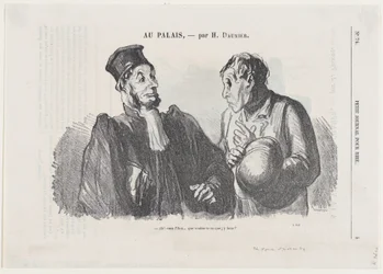 Å, De er... (skyldig), og hva vil De at jeg skal gjøre med det?, fra «I retten», publisert i Le Petit Journal pour Rire, 3. mars 1866