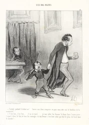 Din fordømte unge, la meg i fred komponere min ode til morskapets lykke! ... Greit, greit, ... han kommer til å tie ... jeg skal gå inn i det andre rommet og gi ham pisken ... (til side.) Faktisk, av alle arbei