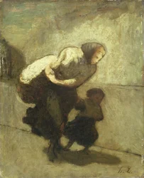 Den tunge byrden (olje på panel)
