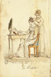 Toalett, fra "Almanach des Modes"