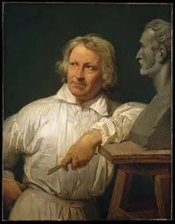 Bertel Thorvaldsen (1768-1844) med bysten av Horace Vernet