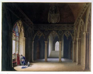 The Knights Departure (akvarell)