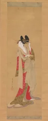 Courtesane med et brev i munnen, 1756-1815.