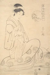 Konosato fra Takeya sitter, holder en røkelsesbrenner.