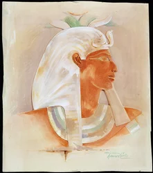 Leder av den gamle egyptiske dronningen Makare Hatshepsut, tidlig på 1900-tallet