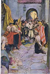Utpressende hyllest fra innbyggerne, fra Howard Pyles Book of Pirates utgitt av Harper & Bros, 1921