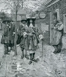 Guvernør Andros and the Boston People, gravert av A. Whitney, fra Harper