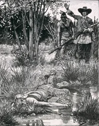 The Death of King Philip, gravert av A. Hayman, fra Harper