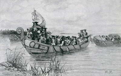The Landing of Cadillac, illustrasjon fra 