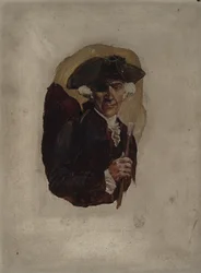 Den lille gentlemannen med ett øye, fra Rubinen fra Kishmoor av Howard Pyle, publisert i Harper