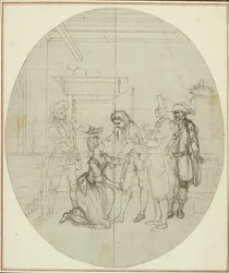 Studie til en andreutgave, aldri utgitt, av Colles quot;La Partie de Chasse de Henri IVquot;, akt III, scene 11
