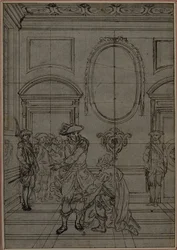 Studie til en andreutgave, aldri utgitt, av Colles quot;La Partie de Chasse de Henri IVquot;, akt I, scene 6