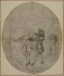 Studie til en andreutgave, aldri utgitt, av Colles quot;La Partie de Chasse de Henri IVquot;, akt II, scene 11