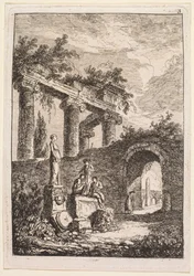 Kvelder i Roma: Statuen foran ruiner, 1763-1764.
