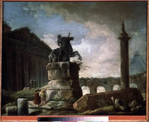 Ruiner. Maleri av Hubert Robert (1733-1808), olje på lerret, fransk kunst. State A. Pushkin Museum of Fine Arts, Moskva.