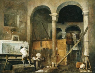 Kunstnerens atelier, ca. 1760 (olje på lerret)