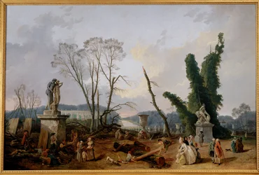 Utsikt over det grønne teppet i Versailles (maleri på lerret)