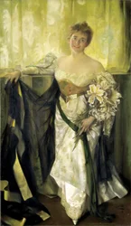 Alice Barney i hvit sateng