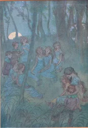 Og nattlige engfeer, se du synger, illustrasjon fra The Merry Wives of Windsor, 1910