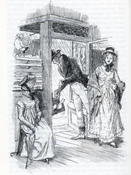 "Emma forklarer at hun er den som arrangerer bryllupet til Miss Taylor og Mr Weston" (illustrasjon)