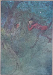 Jeg gikk til henne og gråt mamma og hun gråt Budget, illustrasjon fra The Merry Wives of Windsor, 1910